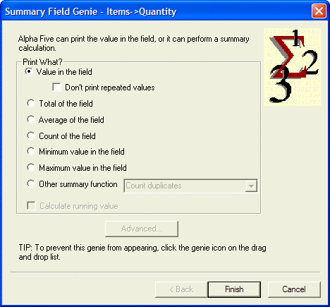 Summary Field Genie
